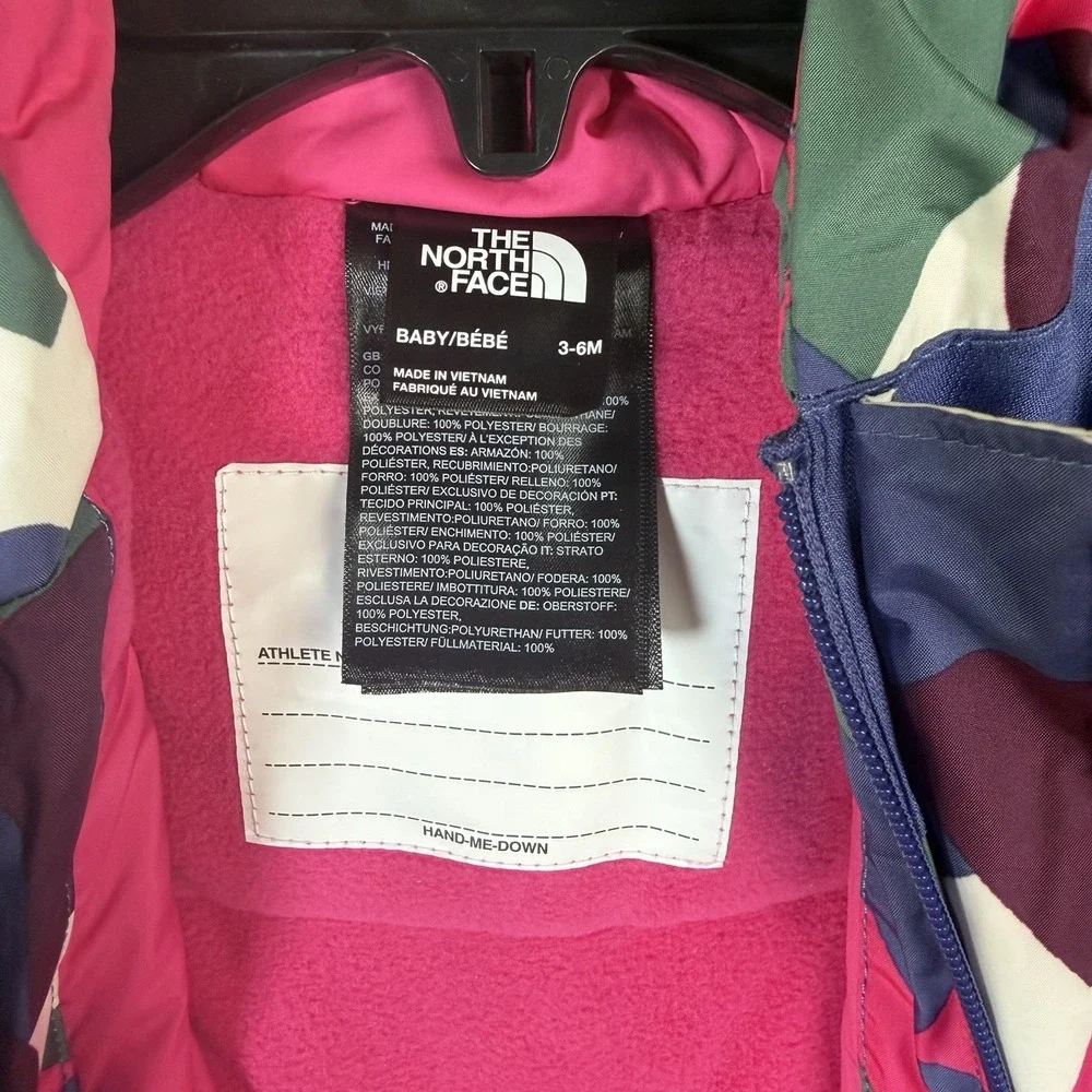 The North Face Baby Freedom Snow Suit Mr Pink Big Abstract 3-6 Months Waterproof